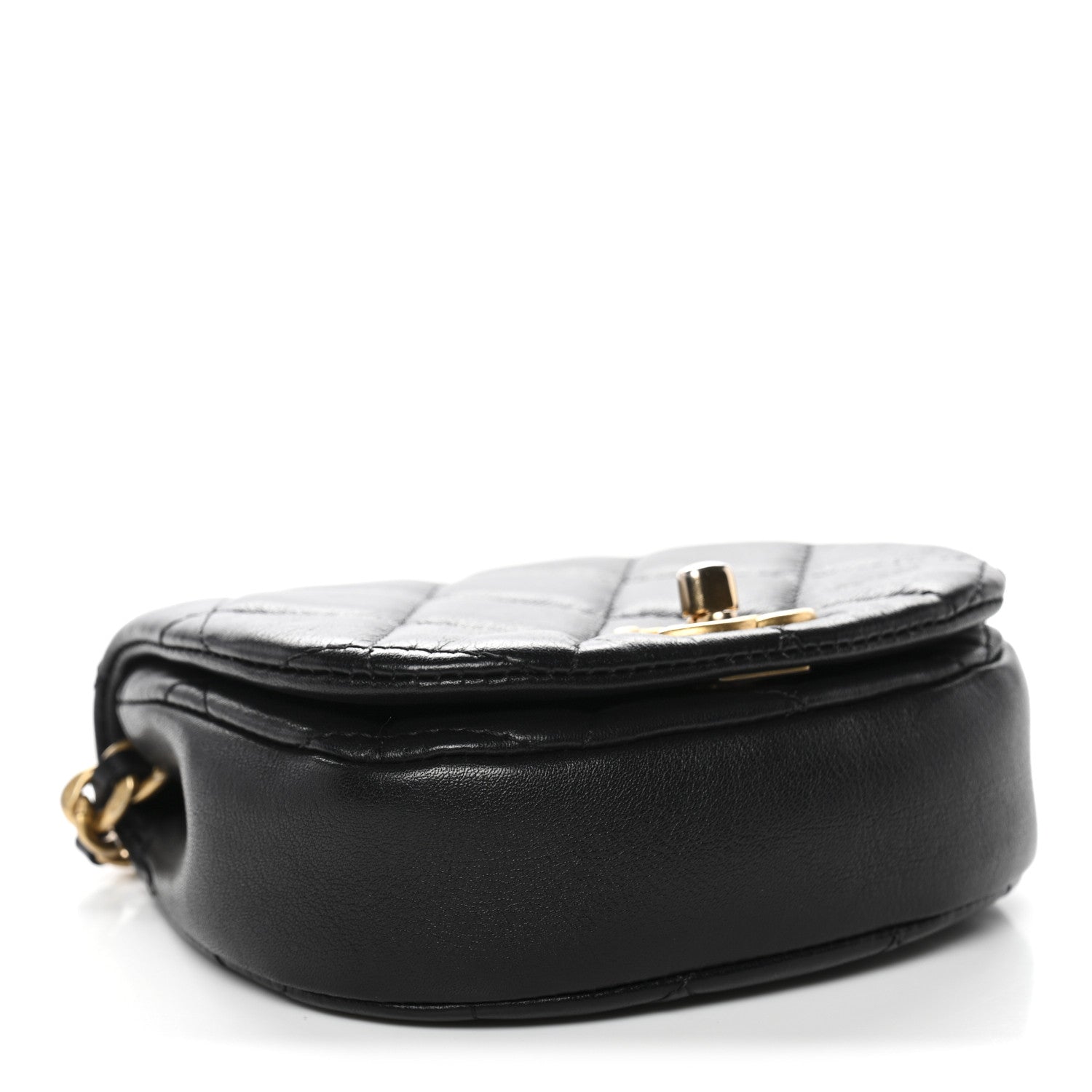 Chanel Calfskin Quilted Mini Coco Mail Clutch With Chain Black 4 of 12