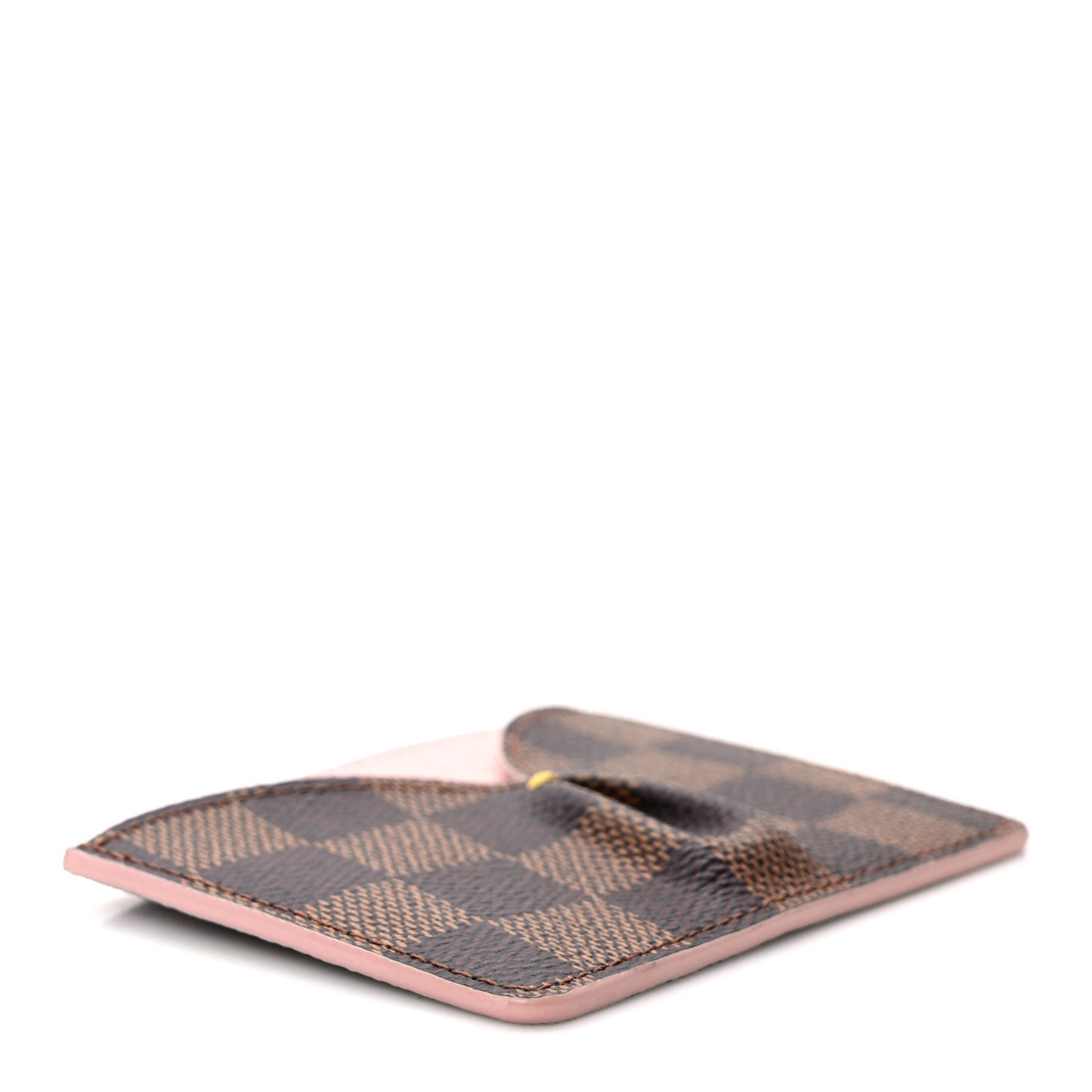 Damier Ebene Caissa Card Holder Rose Ballerine
