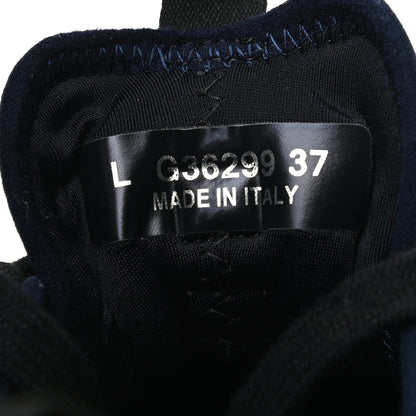 Chanel Suede Calfskin Velvet Grosgrain CC Sneakers 37 Navy Blue Black 8 of 9