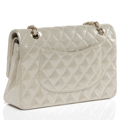 Chanel Iridescent Calfskin Medium Double Flap Light Gold 3 of 7