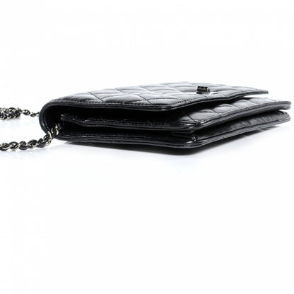 Chanel Glazed Calfskin Reissue Wallet On Chain WOC Black 4 of 9