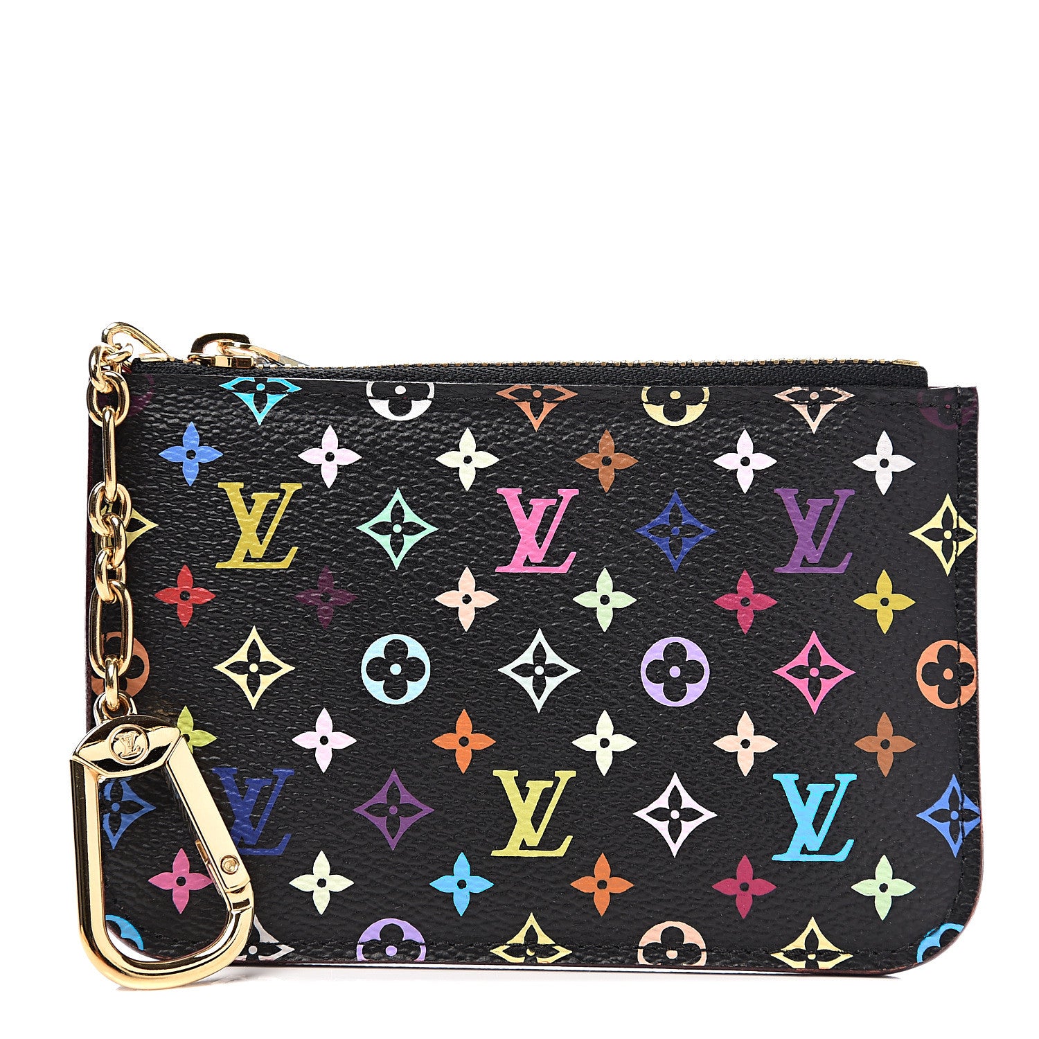 Louis Vuitton Monogram Multicolor Key Pouch Black Grenade 1 of 6