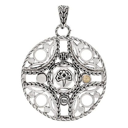 John Hardy Sterling Silver 22K Yellow Gold Palu Bulan Dot Circle Pendant 3 of 4