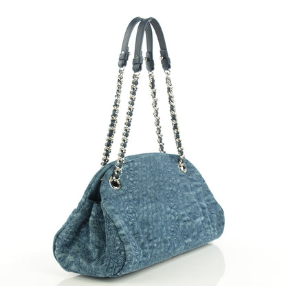 Chanel Denim Camellia Embroidered Medium Just Mademoiselle Medium 3 of 7
