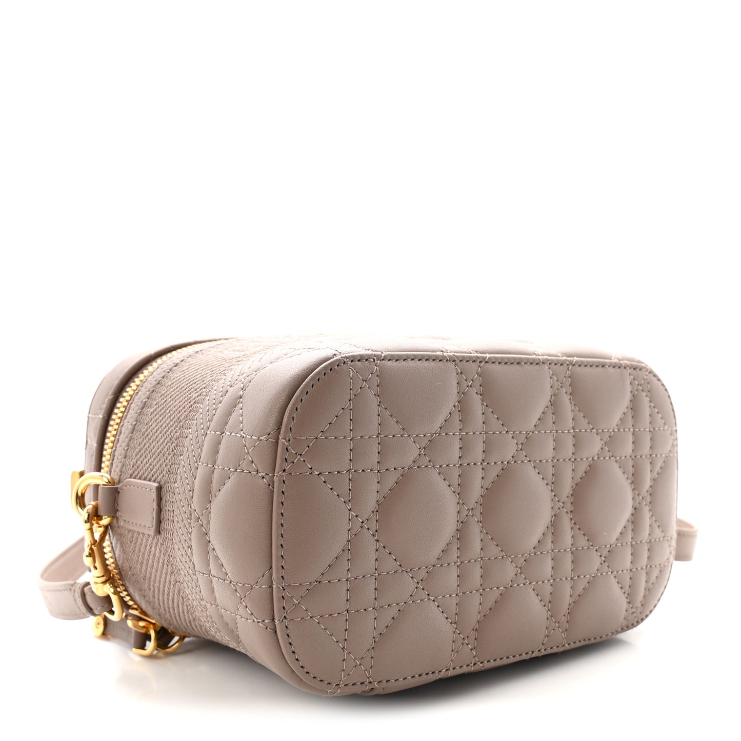 Lambskin Cannage Small Diortravel Vanity Case Warm Taupe