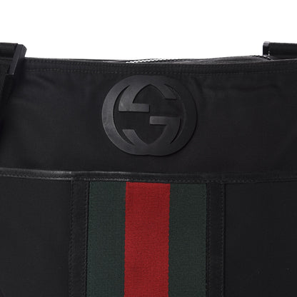 Gucci Nylon Web Interlocking G Messenger Bag Black 10 of 10