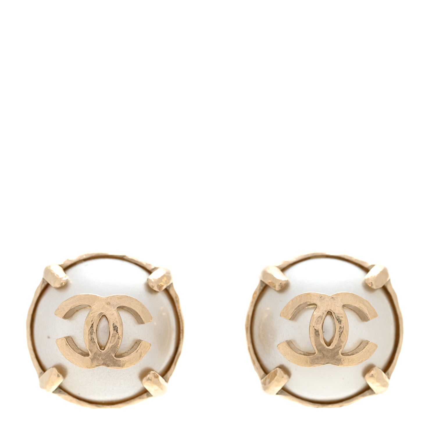 Chanel Pearl CC Clip On Earrings Gold 1 of 4