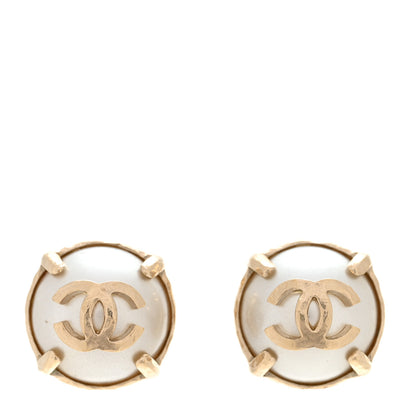 Chanel Pearl CC Clip On Earrings Gold 1 of 4