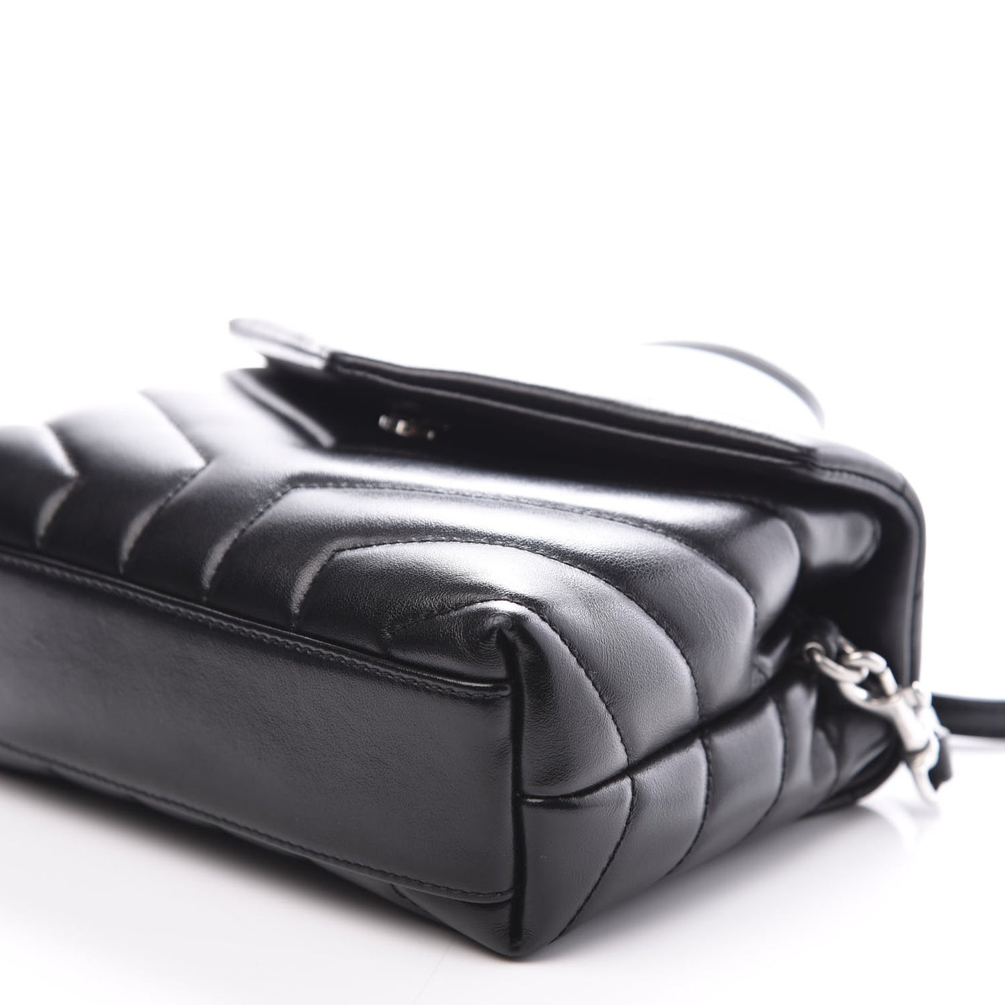 Calfskin Y Quilted Monogram Toy Loulou Crossbody Bag Black