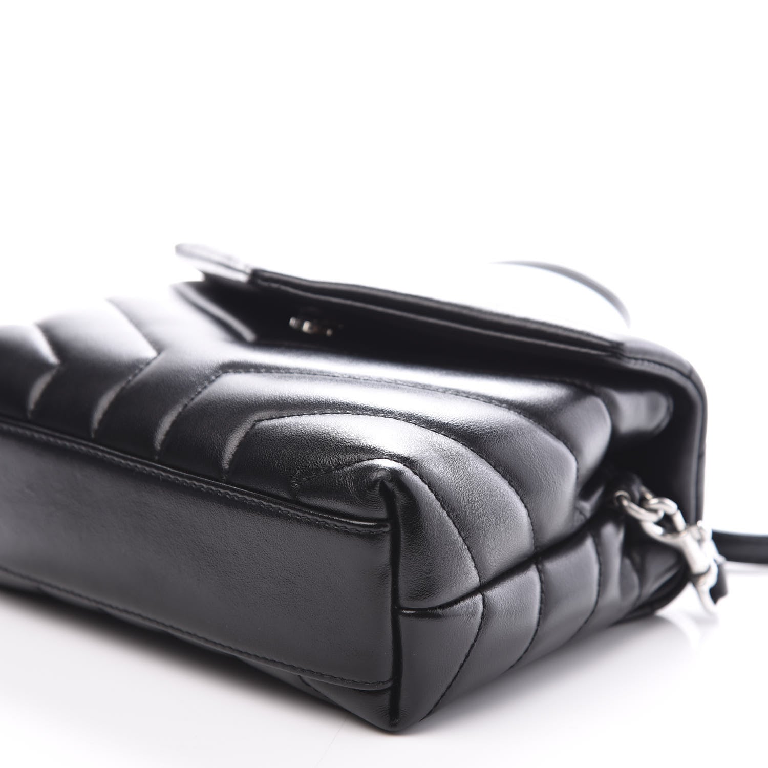 Saint Laurent Calfskin Y Quilted Monogram Toy Loulou Crossbody Bag Black 9 of 11