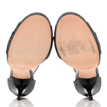 Jimmy Choo Glitter Crisscross Sandals 35.5 Silver 5 of 10
