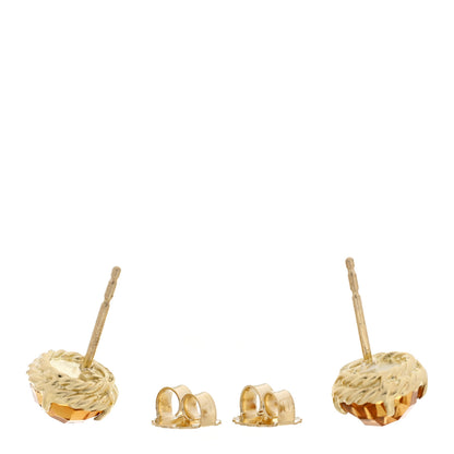 David Yurman 18K Yellow Gold Citrine 8mm Chatelaine Earrings 3 of 4