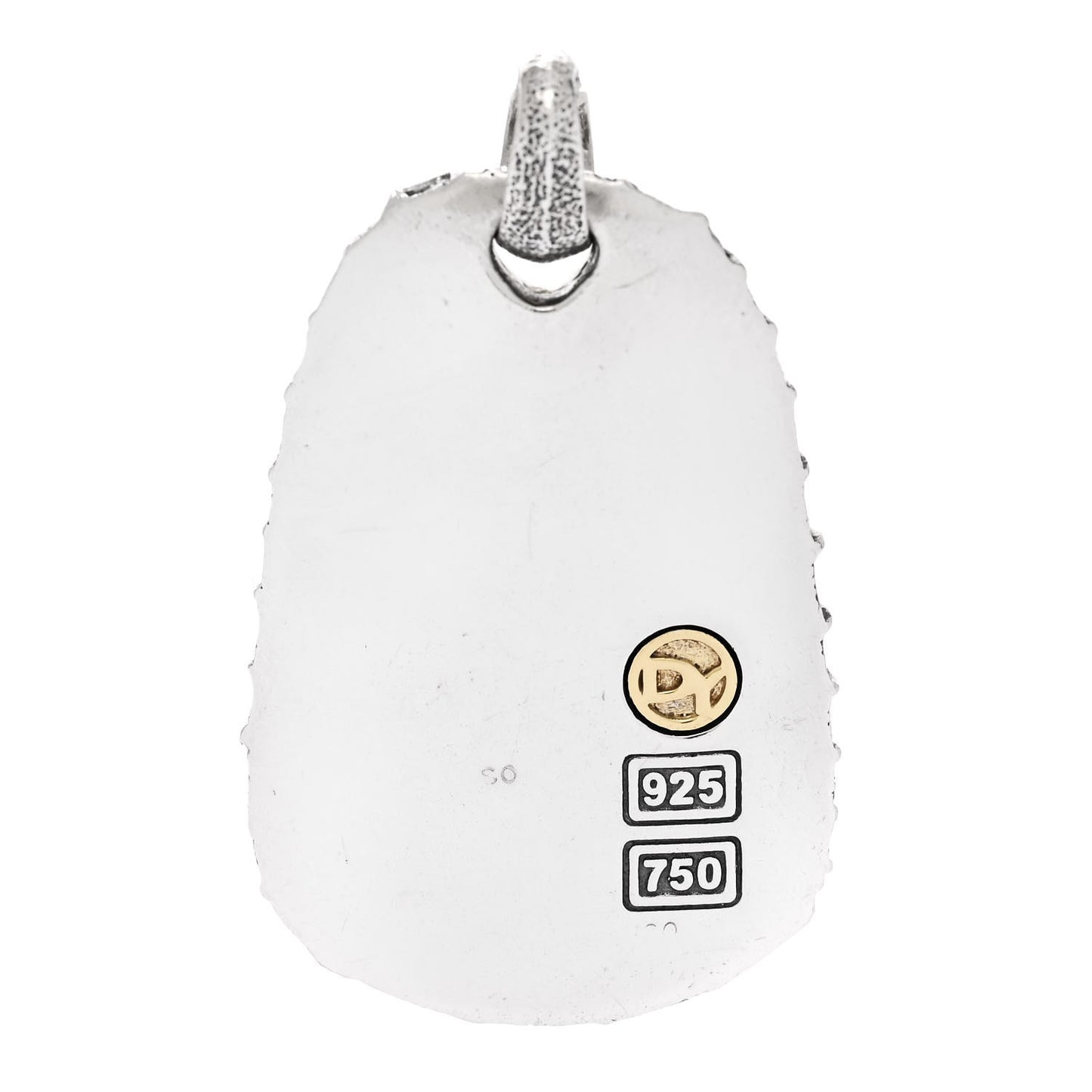 Sterling Silver 18K Yellow Gold Tortoise Dog Tag Pendant