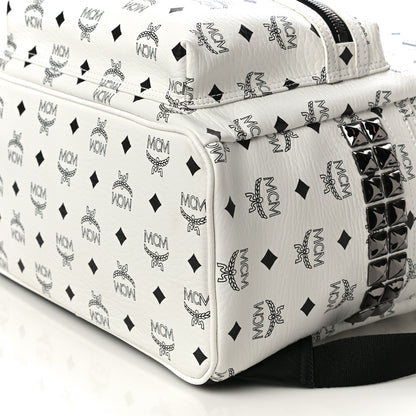 MCM Visetos Medium Side Studs Stark Backpack White 10 of 10