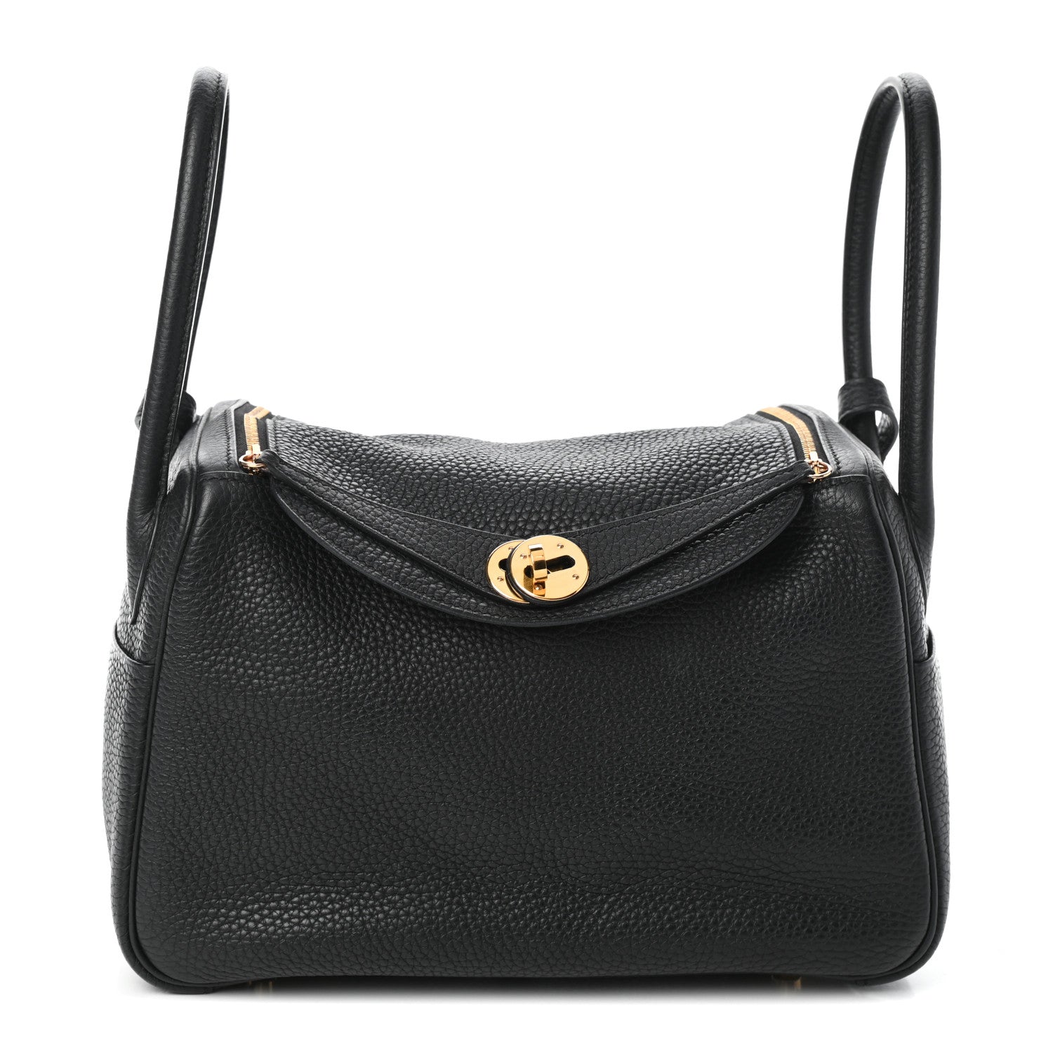 Hermes Taurillon Clemence Lindy 26 Black 1 of 9