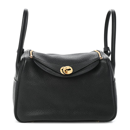 Hermes Taurillon Clemence Lindy 26 Black 1 of 9
