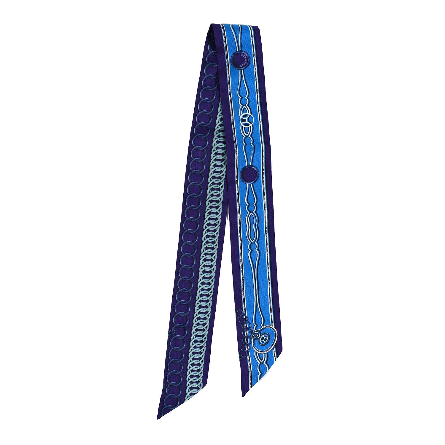 Hermes Silk Maillons Twilly Ultra Violet Cobalt 2 of 3