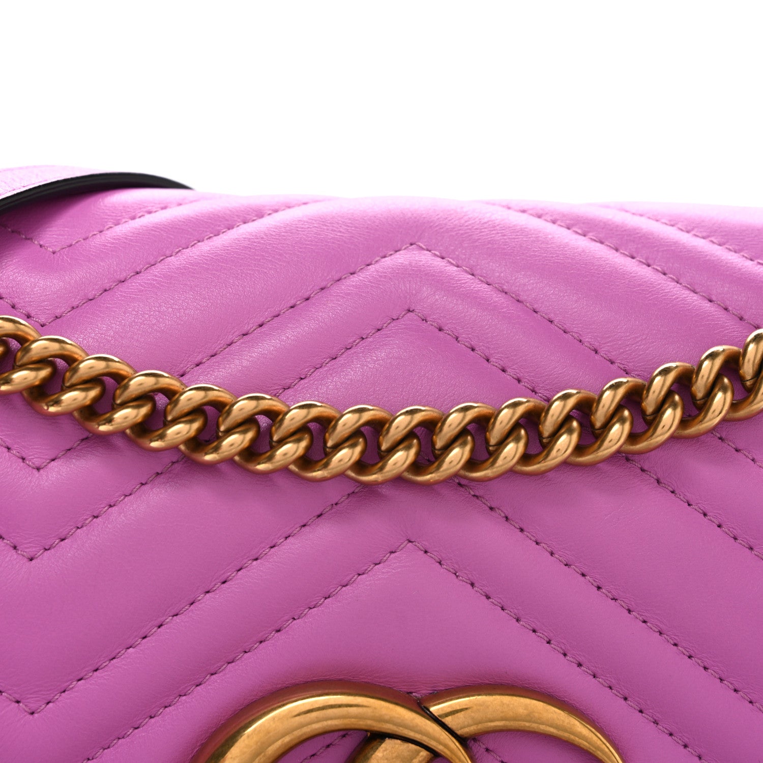 Gucci Calfskin Matelasse Medium GG Marmont Shoulder Bag Candy Mousse 8 of 11