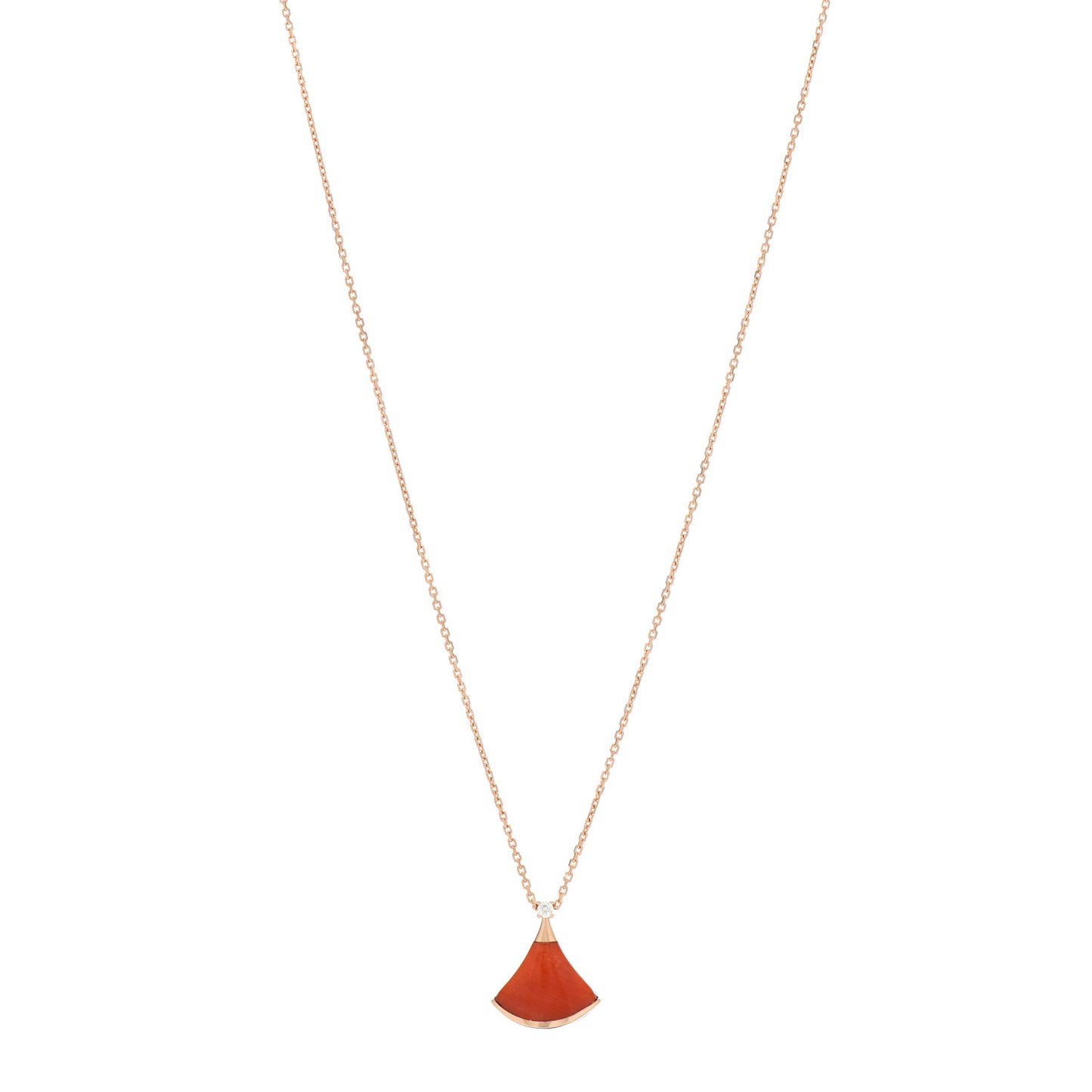 18K Rose Gold Diamond Coral Divas' Dream Pendant Necklace