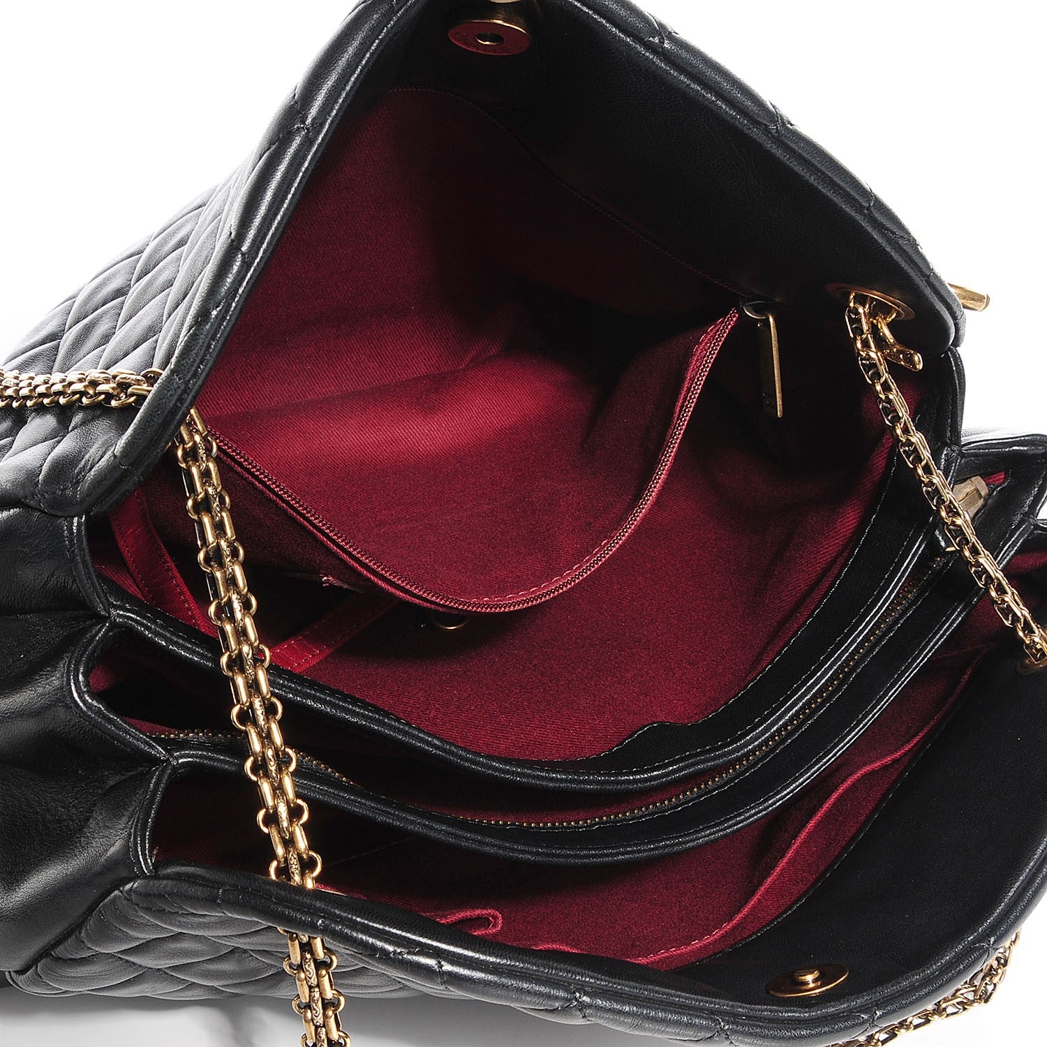 Chanel Lambskin Quilted Large Just Mademoiselle Bowling Bag Black 5 of 8