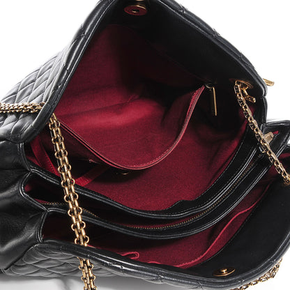 Chanel Lambskin Quilted Large Just Mademoiselle Bowling Bag Black 5 of 8
