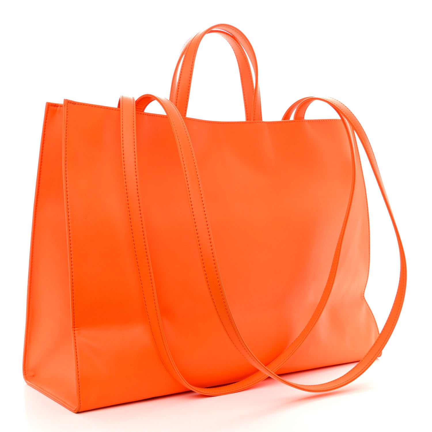 Telfar Vegan Leather Large Shopping Bag Orange 3 of 18