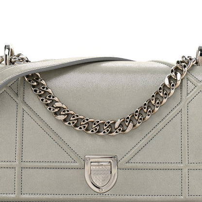 Christian Dior Metallic Calfskin Small Diorama Flap Bag Silver 8 of 15