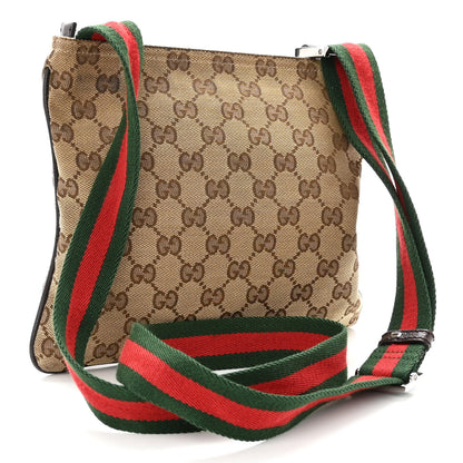 Gucci Monogram Web Small Flat Messenger Bag Brown 3 of 9