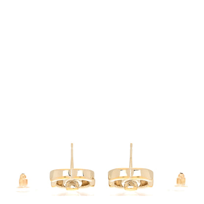 Chanel Metal CC Turnlock Earrings Gold 3 of 4