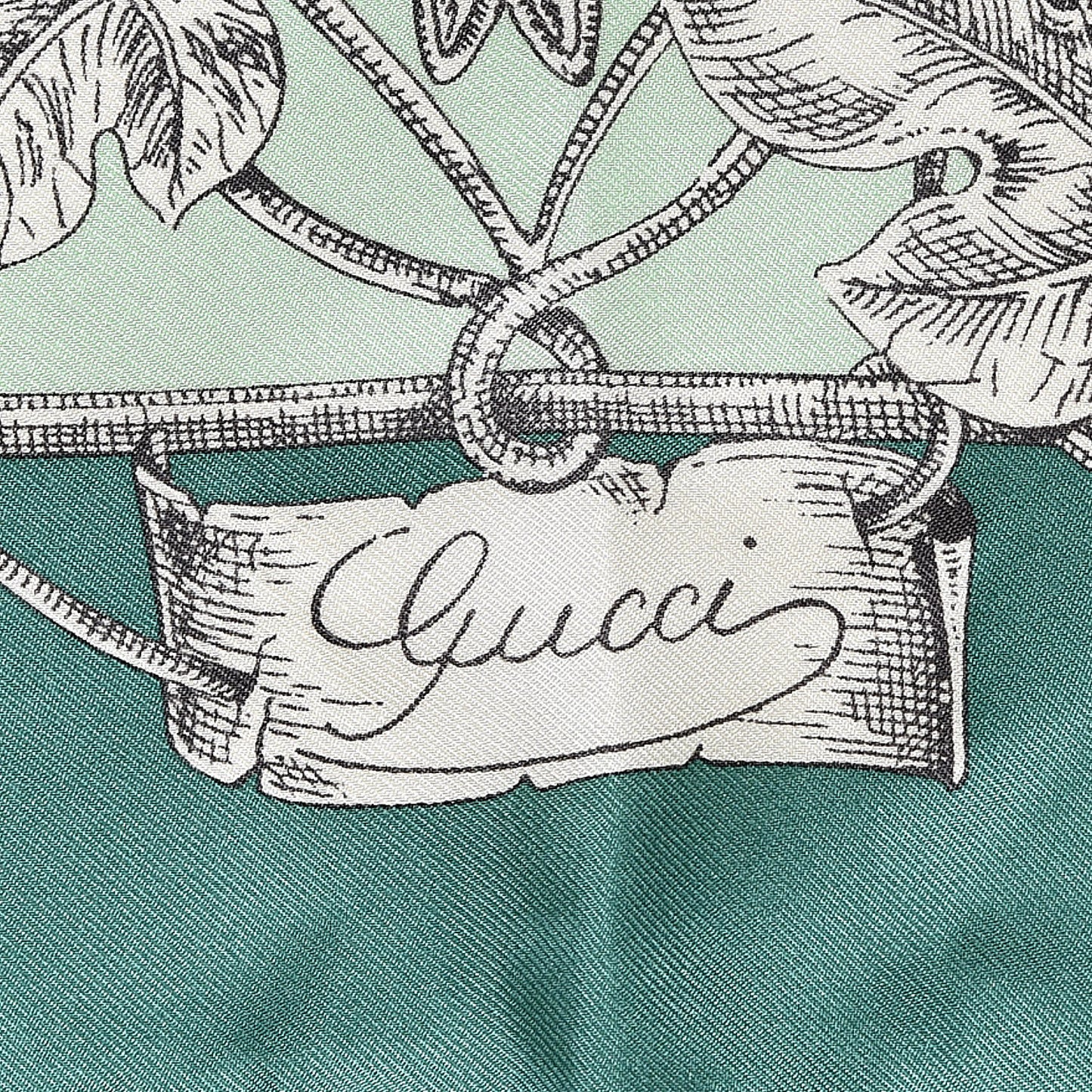 Silk Twill Wondergardenia Square Scarf Emerald