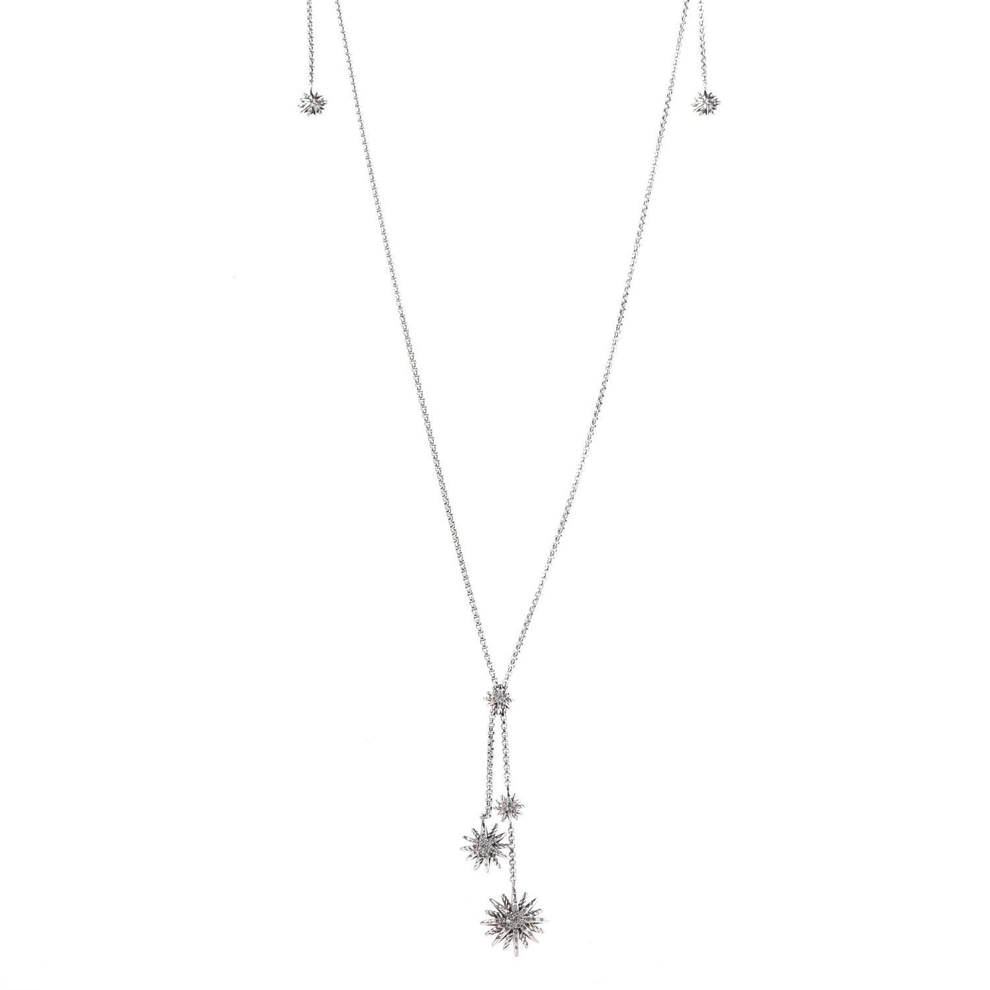 DAVID YURMAN Sterling Silver Diamond Starburst Y Necklace