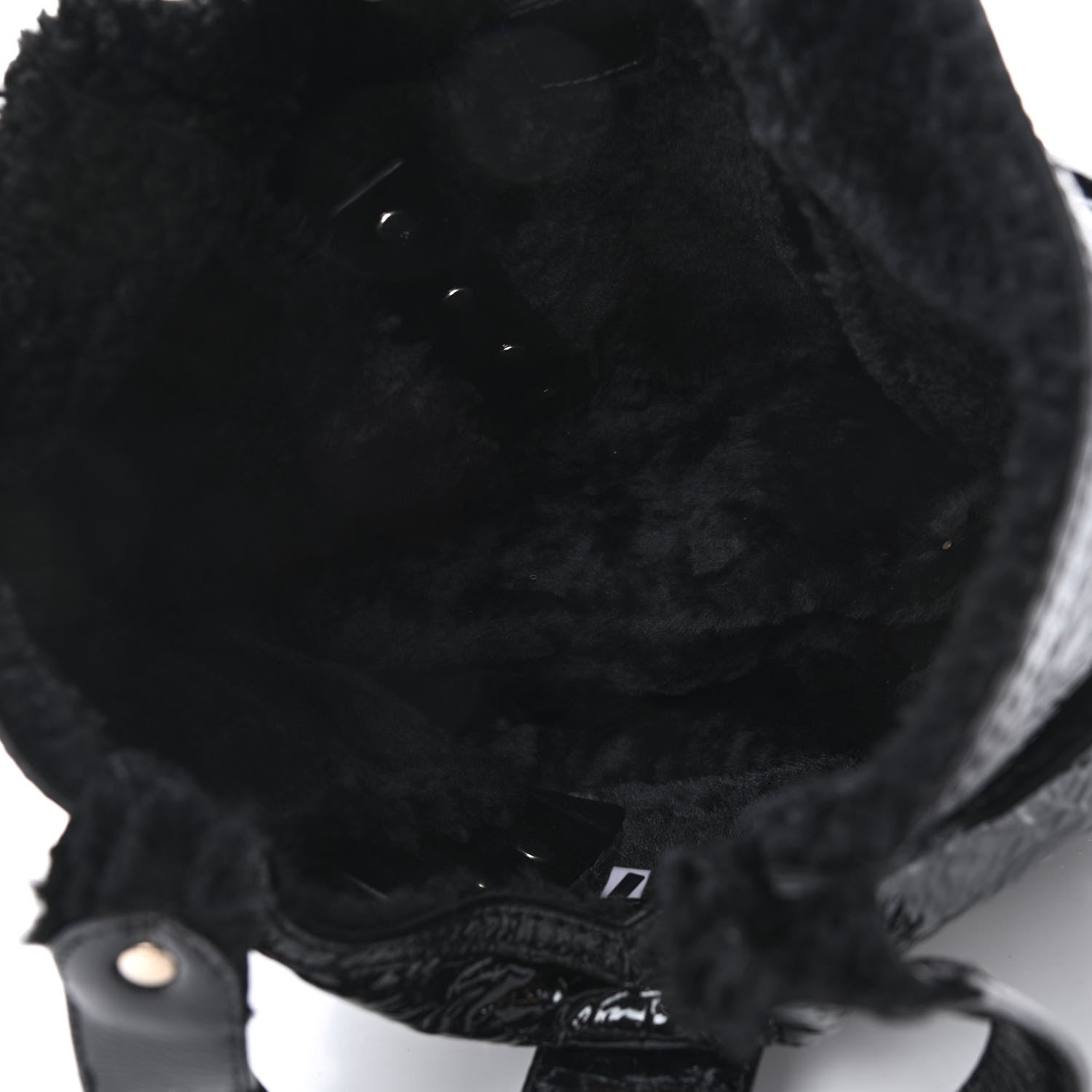 Jimmy Choo Patent Shearling Bree Tote Black 4 of 8
