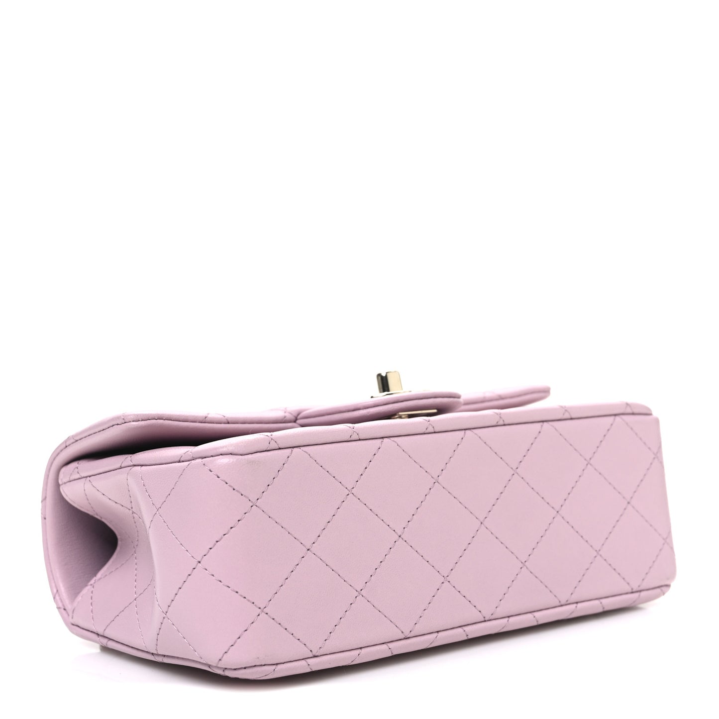 Lambskin Quilted Mini Top Handle Rectangular Flap Light Pink