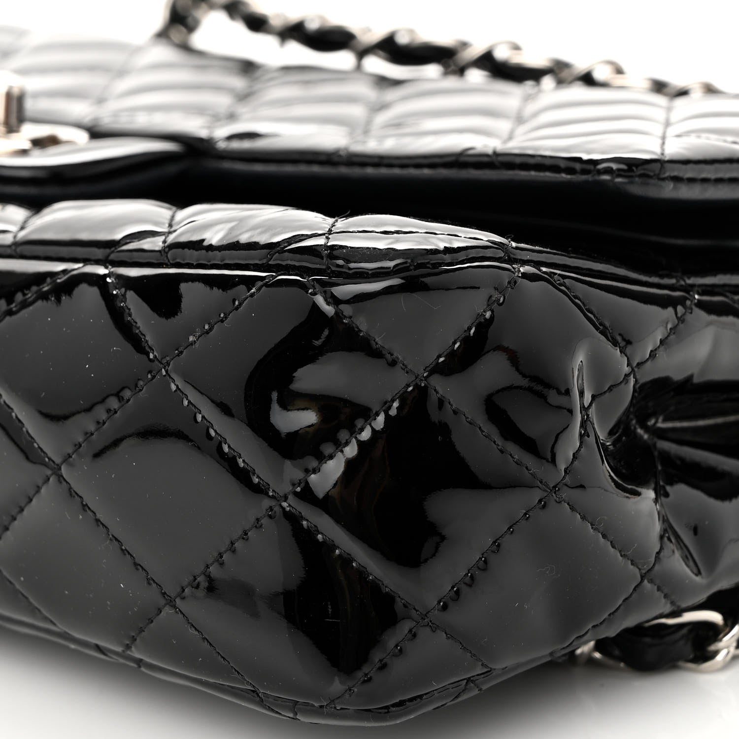 Chanel Patent Quilted Medium Double Flap Black 10 of 10