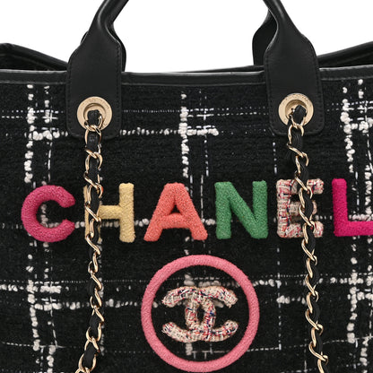 Chanel Tweed Medium Deauville Tote Black White Multicolor 9 of 11