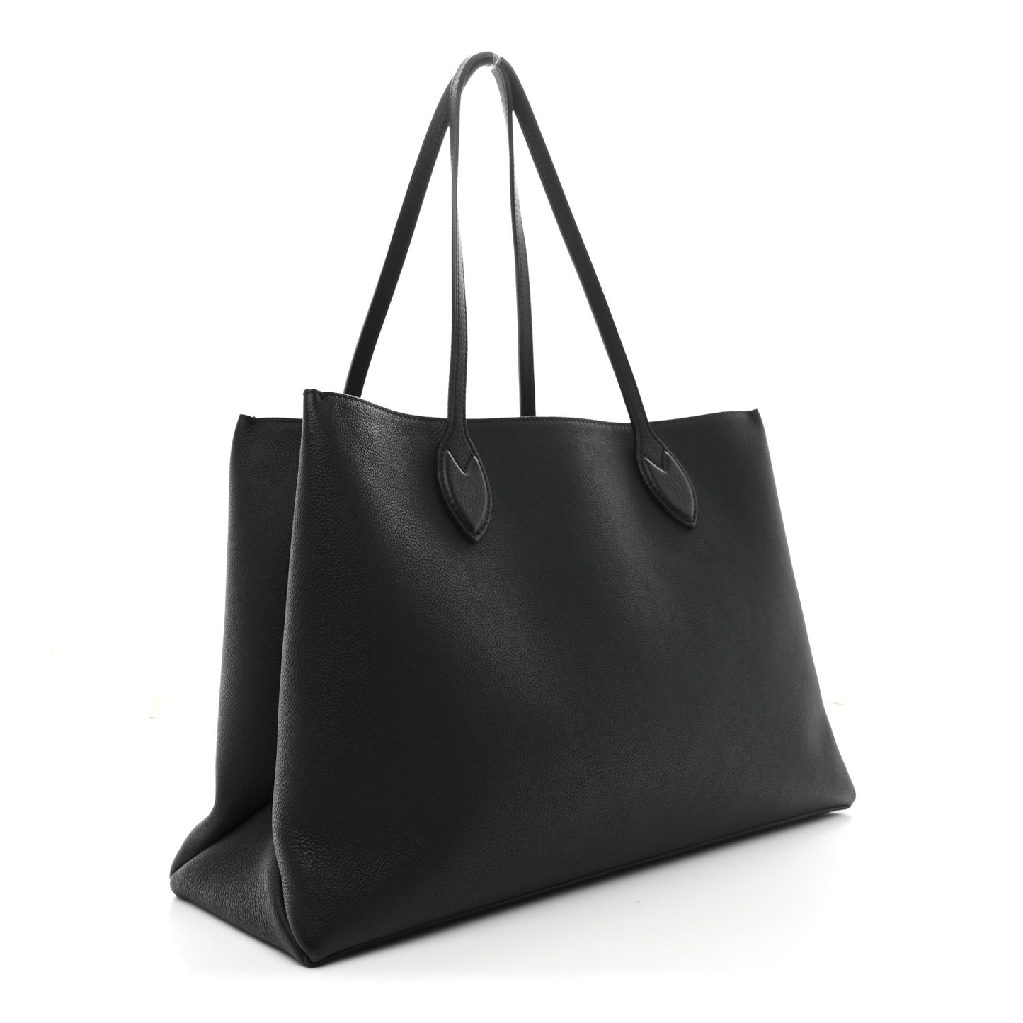 Grained Calfskin Lockme Shopper Black