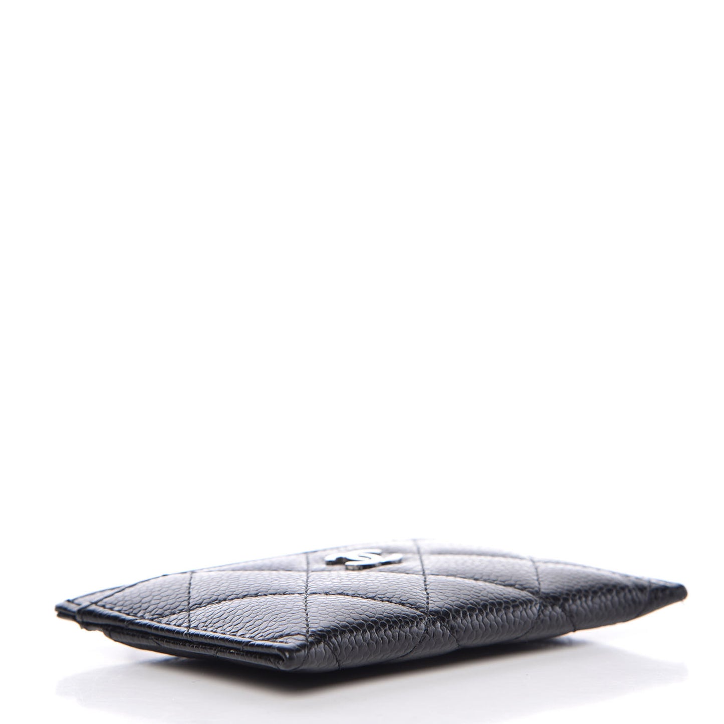 Caviar Quilted Card Holder Black