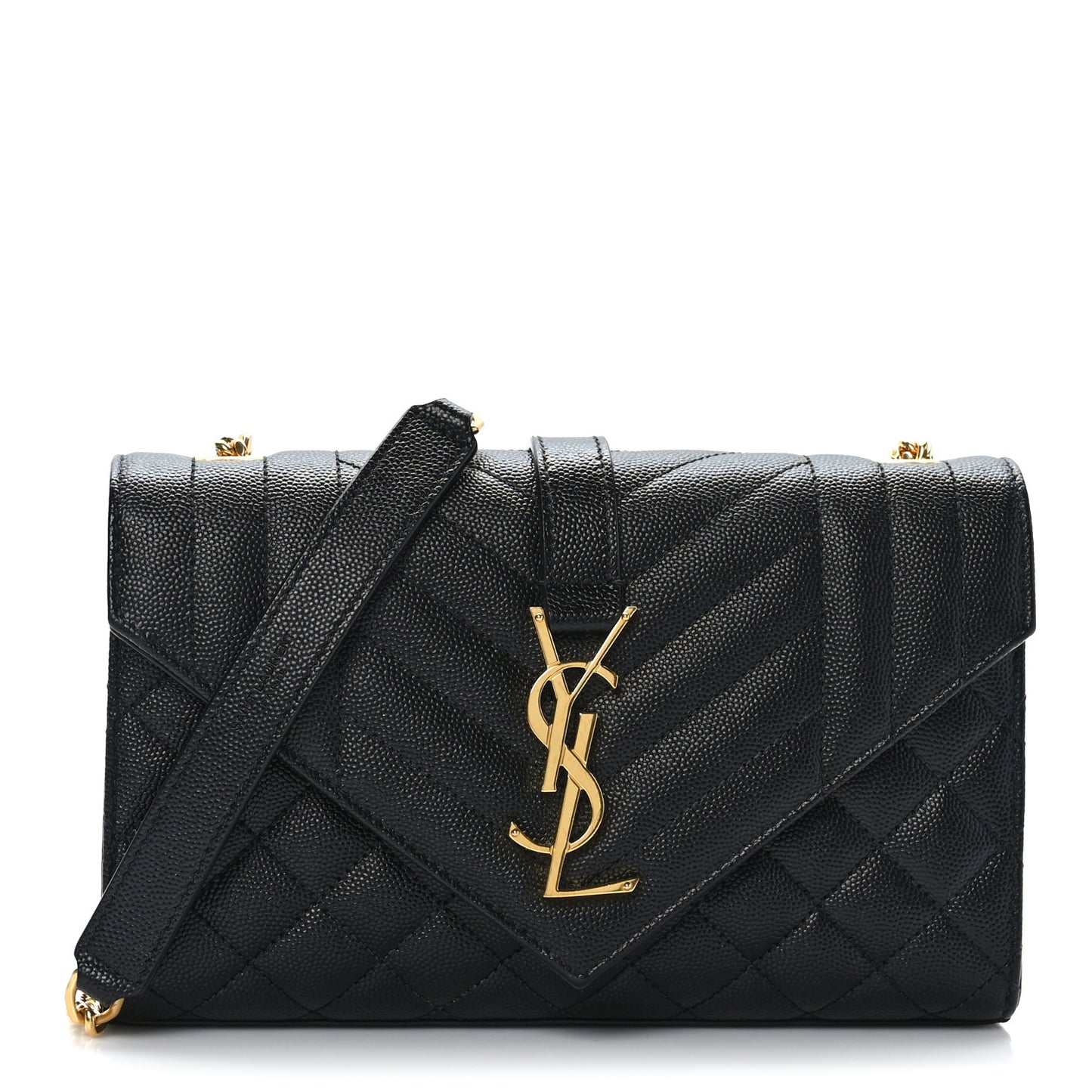 Grain De Poudre Textured Mixed Matelasse Triquilt Small Monogram Satchel Black
