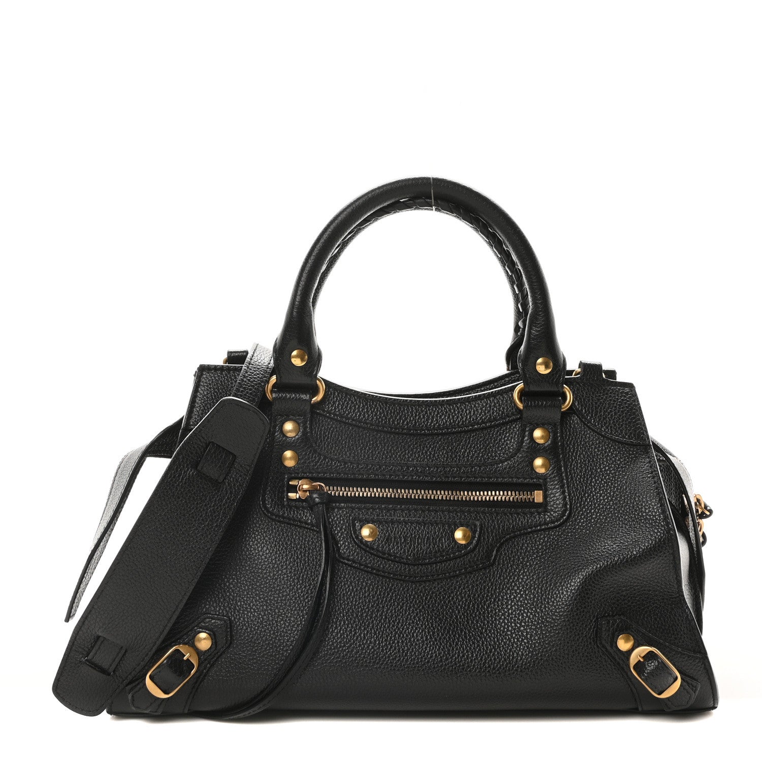 Balenciaga Grained Calfskin Neo Classic Gold Hardware S City Black 1 of 9