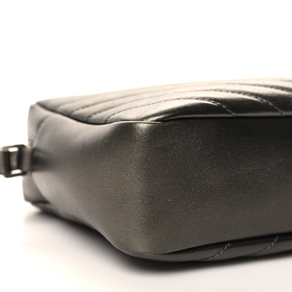 Saint Laurent Metallic Calfskin Matelasse Monogram Lou Camera Bag Silver 9 of 10