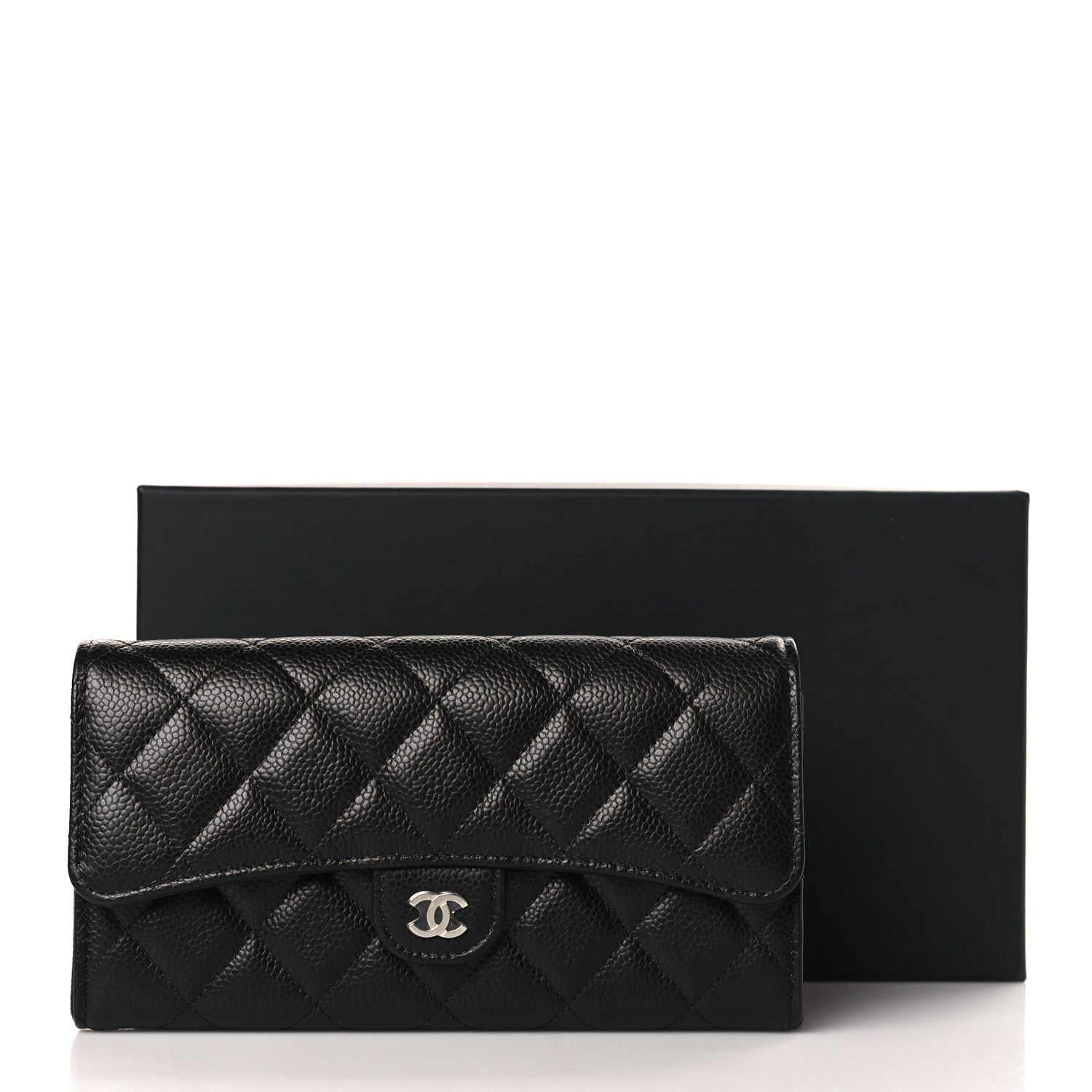 Chanel Caviar Quilted Large Gusset Flap Wallet Black 9 of 9