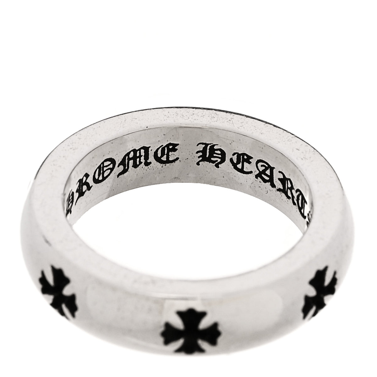 Chrome Hearts Sterling Silver Negative CH Plus Ring 49 5 4 of 5