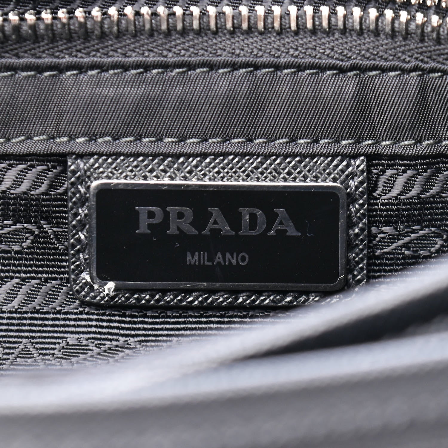 Prada Tessuto Nylon Saffiano Pocket Double Snap Buckle Messenger Shoulder Bag Black 5 of 7