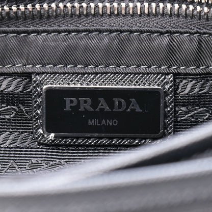 Prada Tessuto Nylon Saffiano Pocket Double Snap Buckle Messenger Shoulder Bag Black 5 of 7