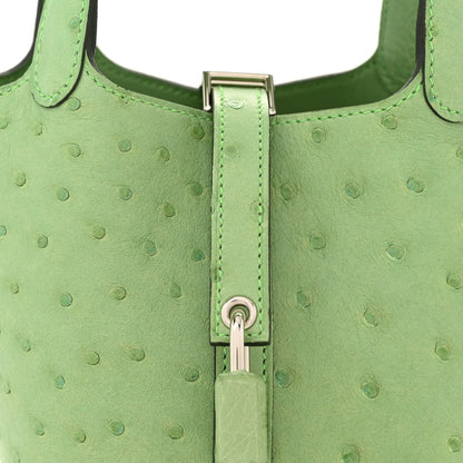 Hermes Ostrich Micro Picotin Lock Vert Criquet 8 of 11