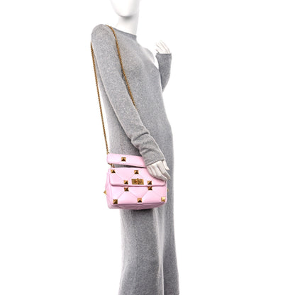 Valentino Garavani Nappa Medium Roman Stud Shoulder Bag Pink Borealis 2 of 12