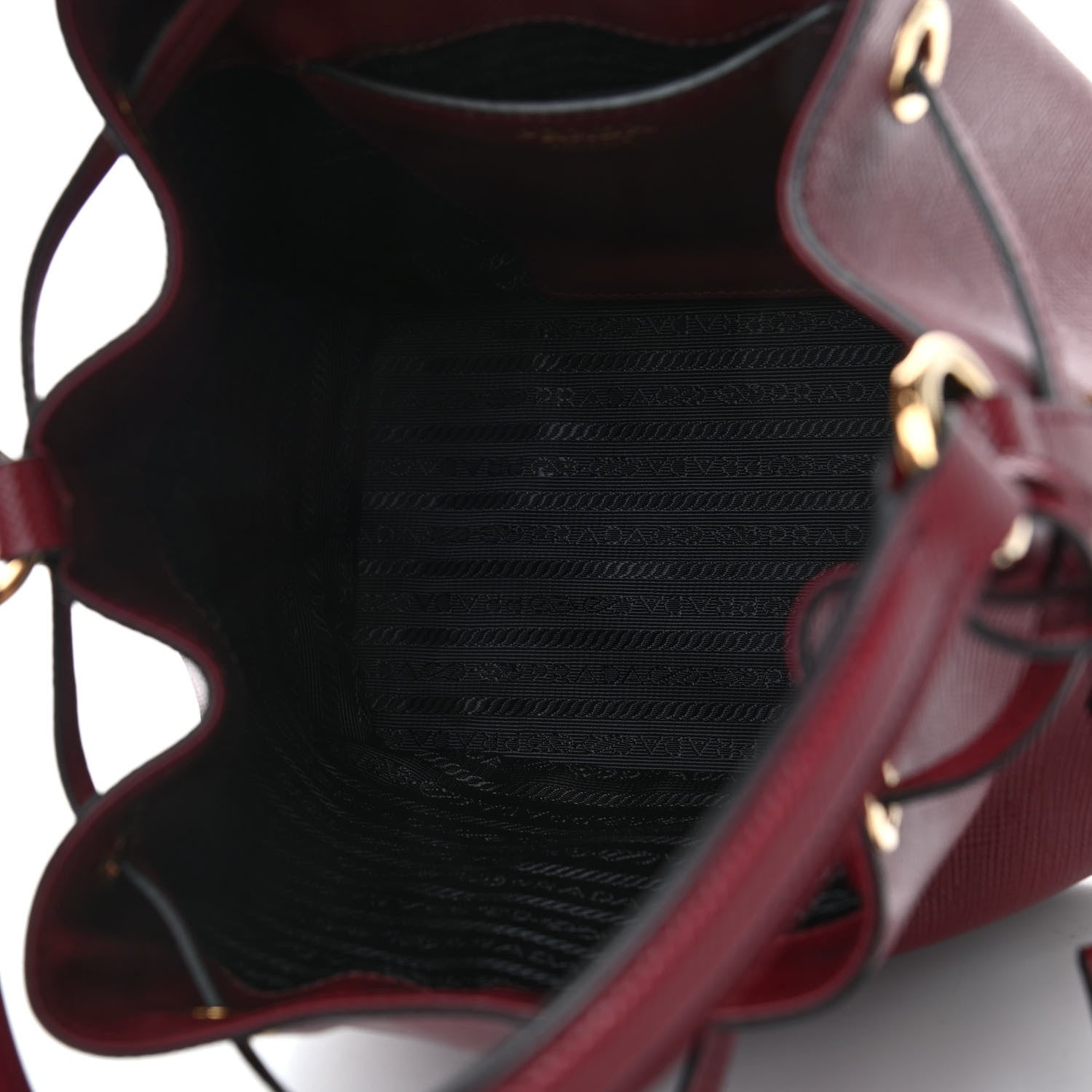 Prada Saffiano Cuir Bucket Bag Cerise 4 of 4