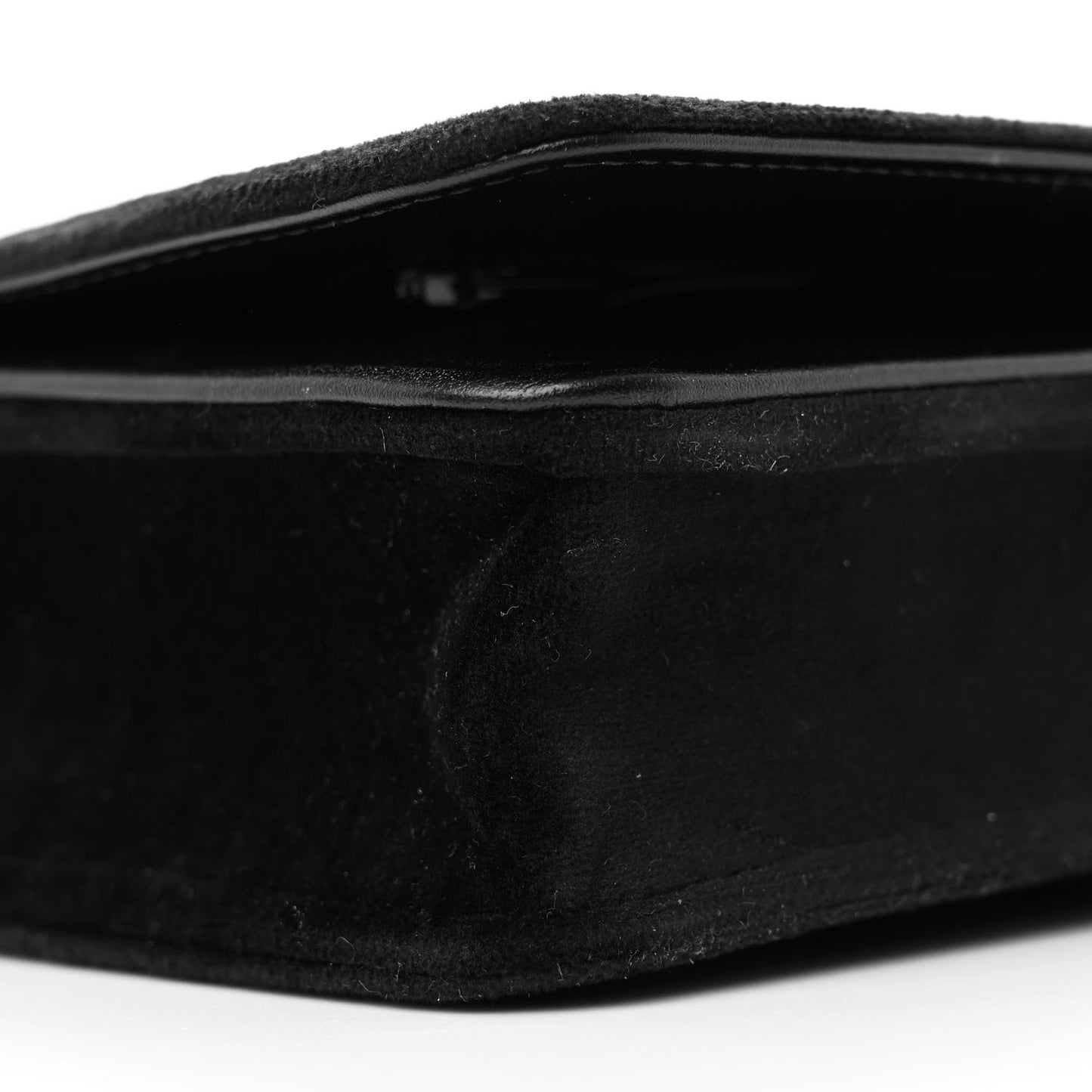 Velvet Quilted Boy Wallet On Chain WOC Black