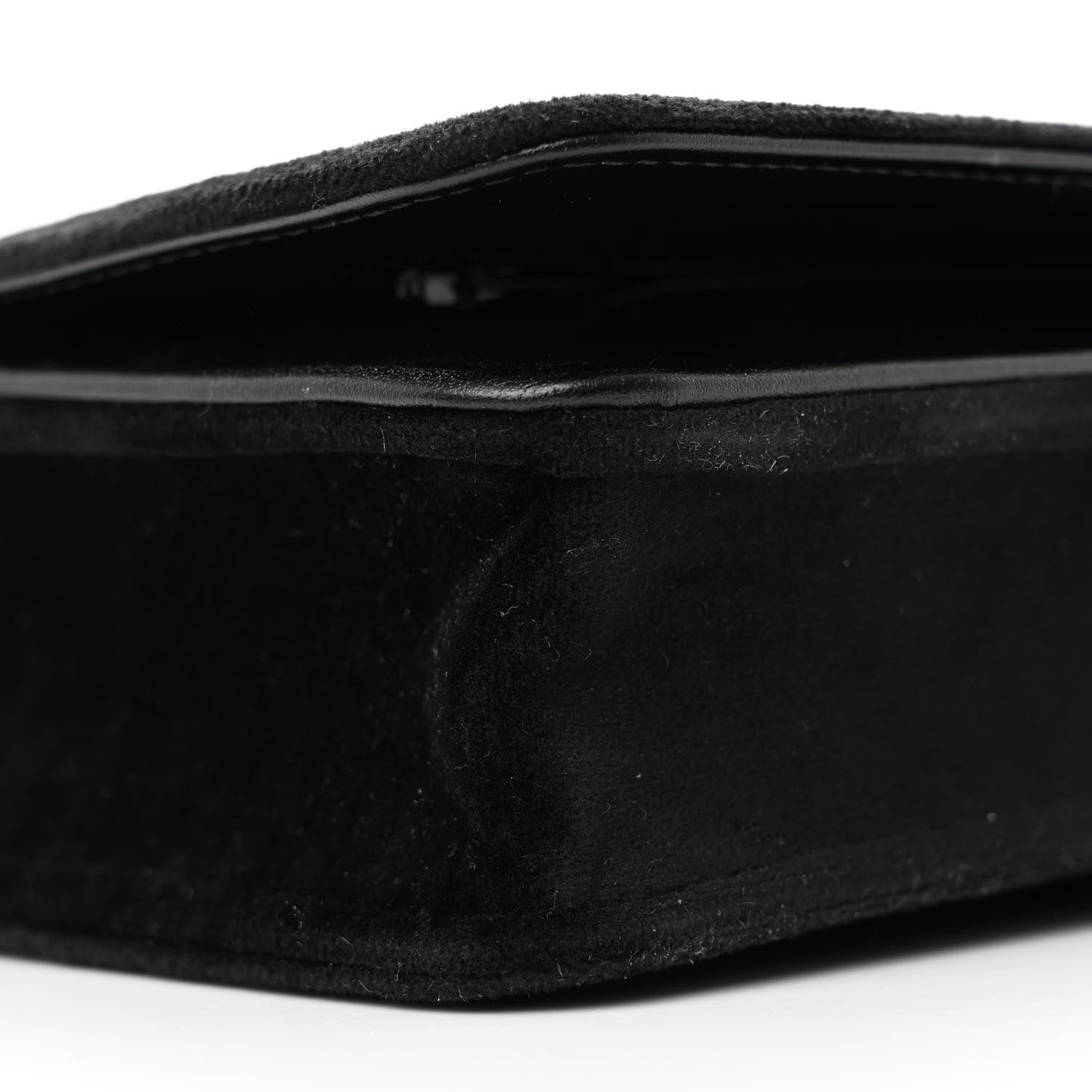 Chanel Velvet Quilted Boy Wallet On Chain WOC Black 10 of 12