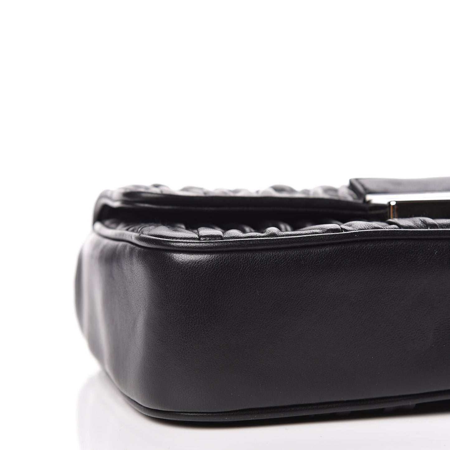 Nappa Gaufre Small Sound Chain Flap Shoulder Bag Black